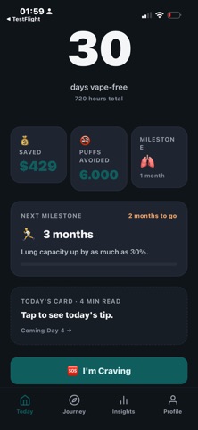 Vapeless: Quit Vaping Tracker screenshot