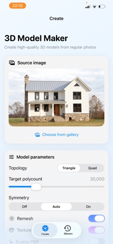3D Model Maker Image to 3D iPhone screenshot
