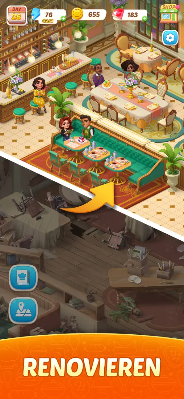Flambé®: Merge and Cook iOS Mod IPA screenshot 3 - iOS game interface