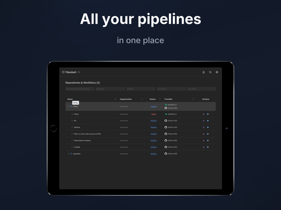 Screenshot #4 pour Pipedash - CI/CD Monitoring