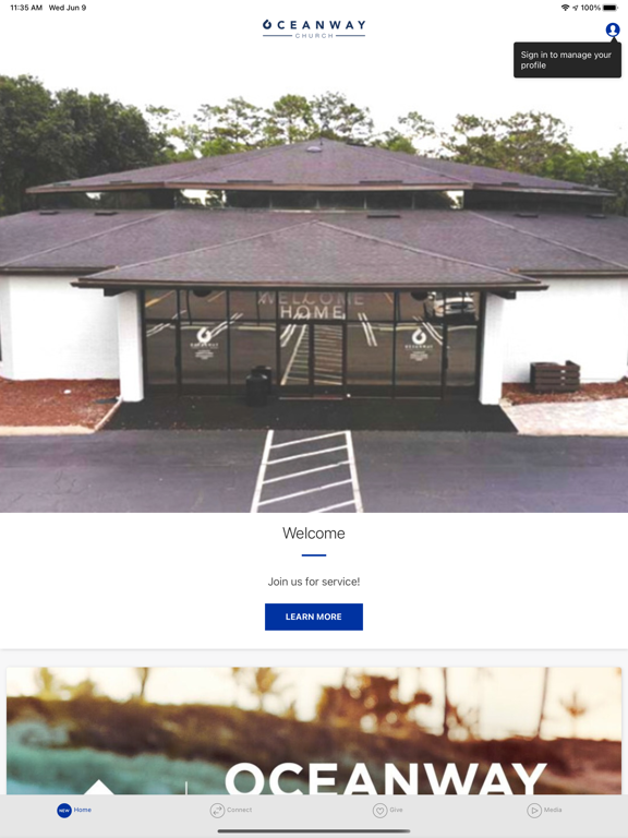 Oceanway Church iPad screenshot 1 - Lifestyle app