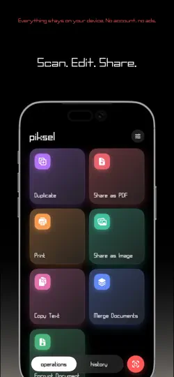 Скриншот Piksel - Сканер документов на iPhone 1