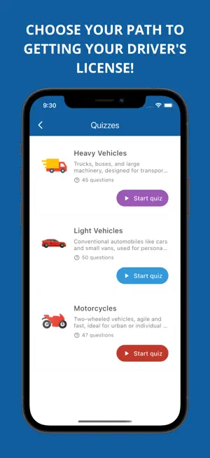 Theoretical driving test screenshot 2