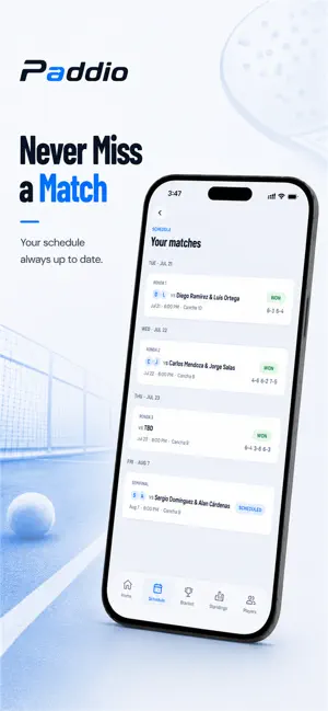 Paddio - Racket Tournaments screenshot 2
