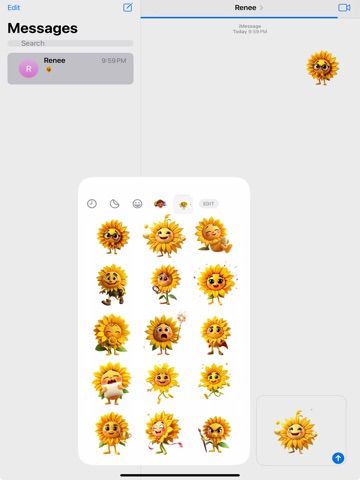 Radiant Sunflower Stickers iPad screenshot