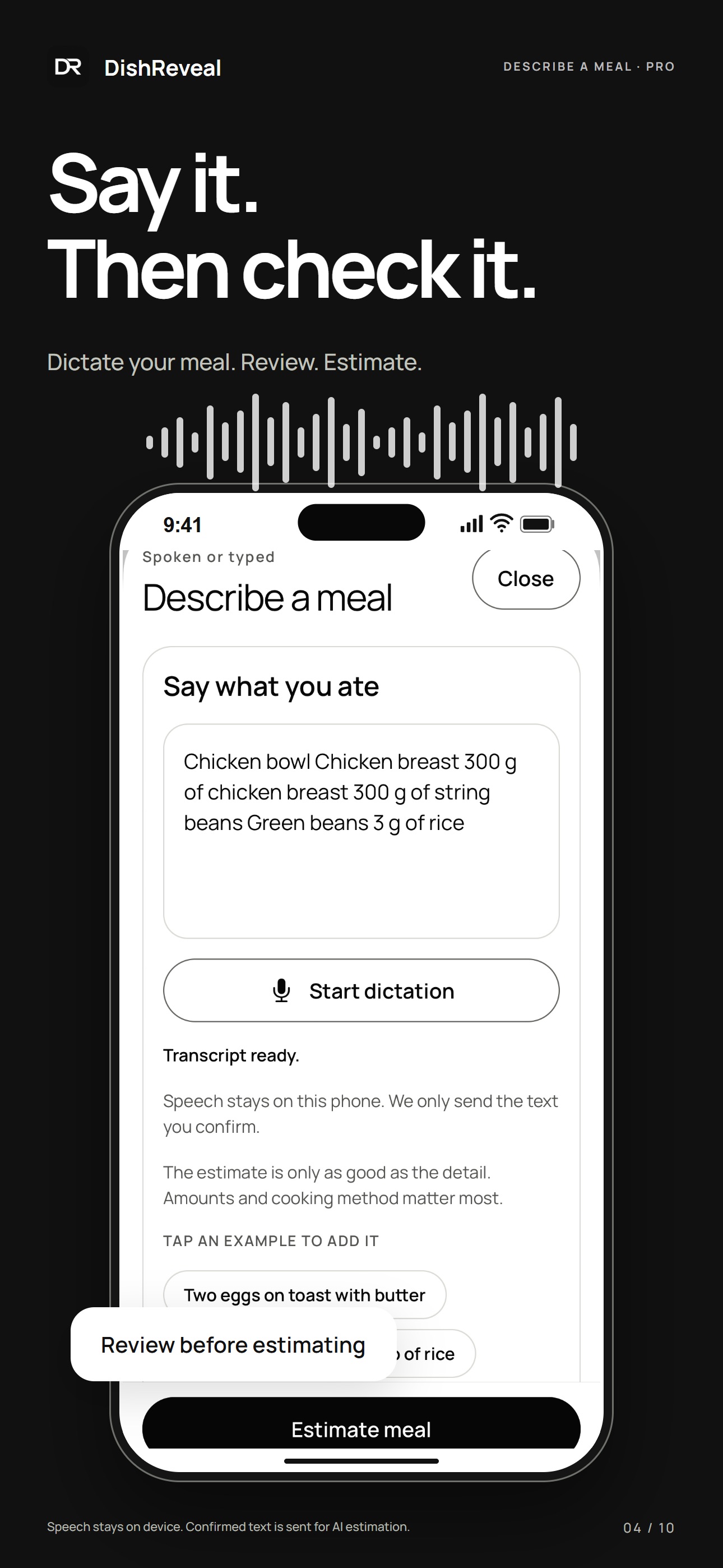 Screenshot 4 of AI Calorie Tracker: DishReveal