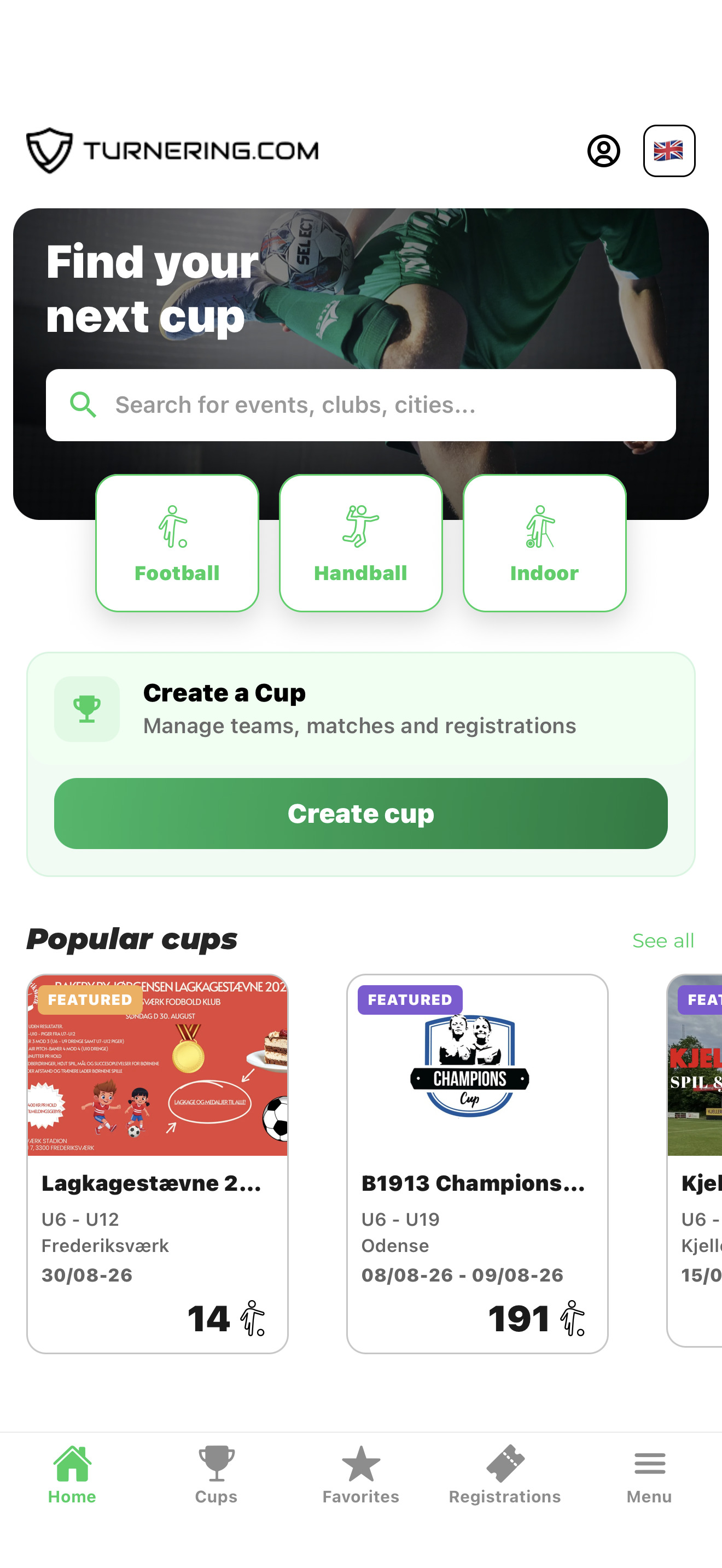 Turnering.com screenshot 2