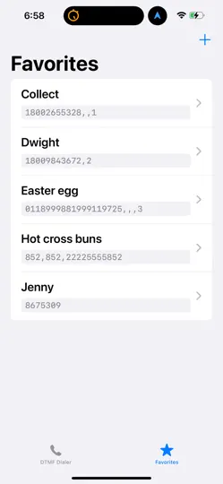 Screenshot von DTMF Dialer Tool auf dem iPhone 2