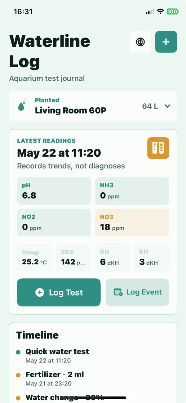 Screenshot #1 pour Waterline Log