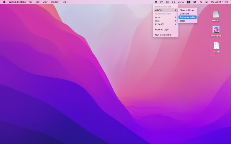 iLove NTFS app screenshot