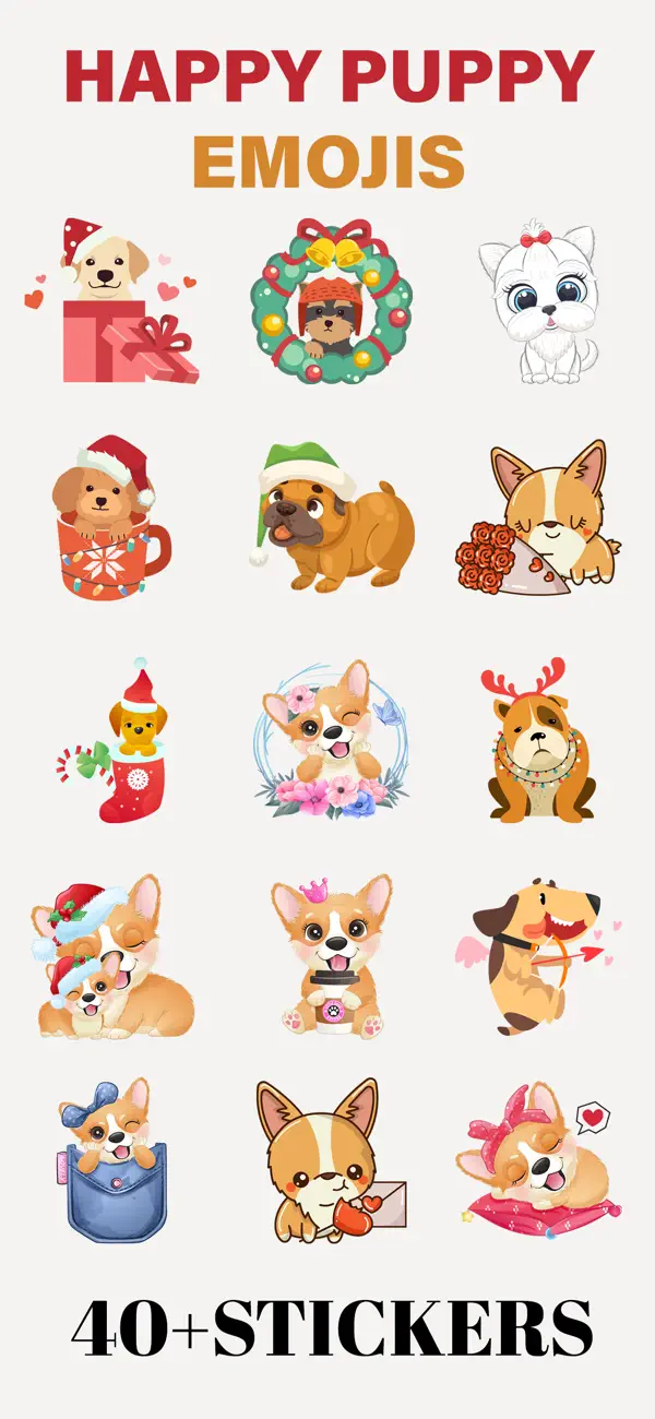 Screenshot #1 pour Happy Puppy Emojis