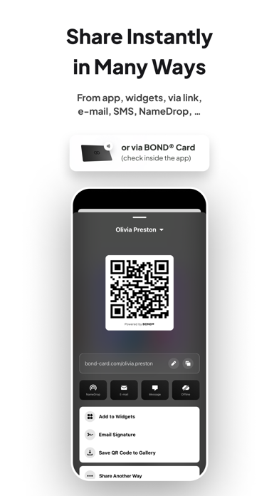 Bond – Digital Business Card Screenshot
