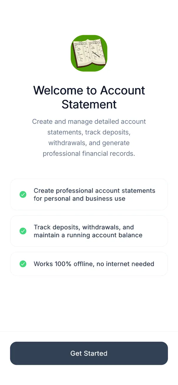 Screenshot #1 pour Account Statement