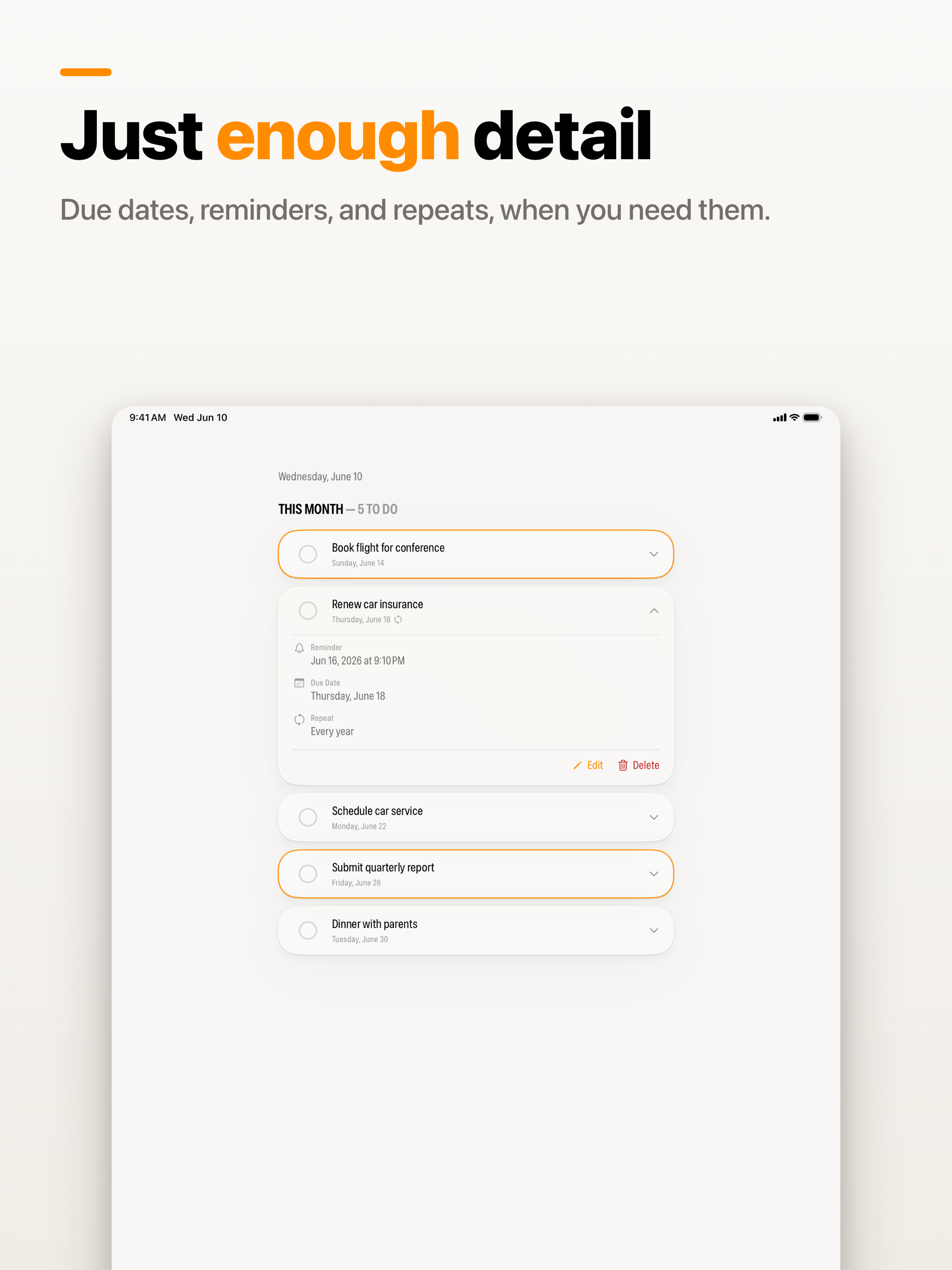 Overdue: minimal to-do