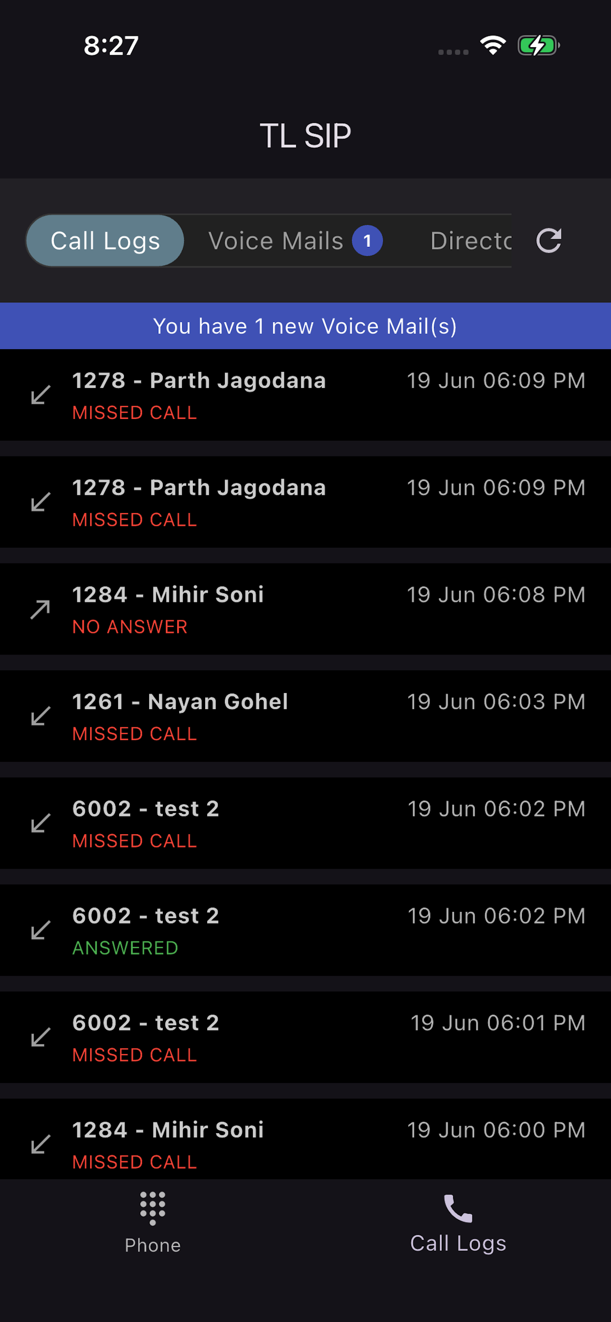 TeamLocus SIP screenshot 2