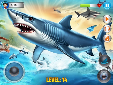 怒っているサメ シミュレーター ゲーム 3 dのおすすめ画像1