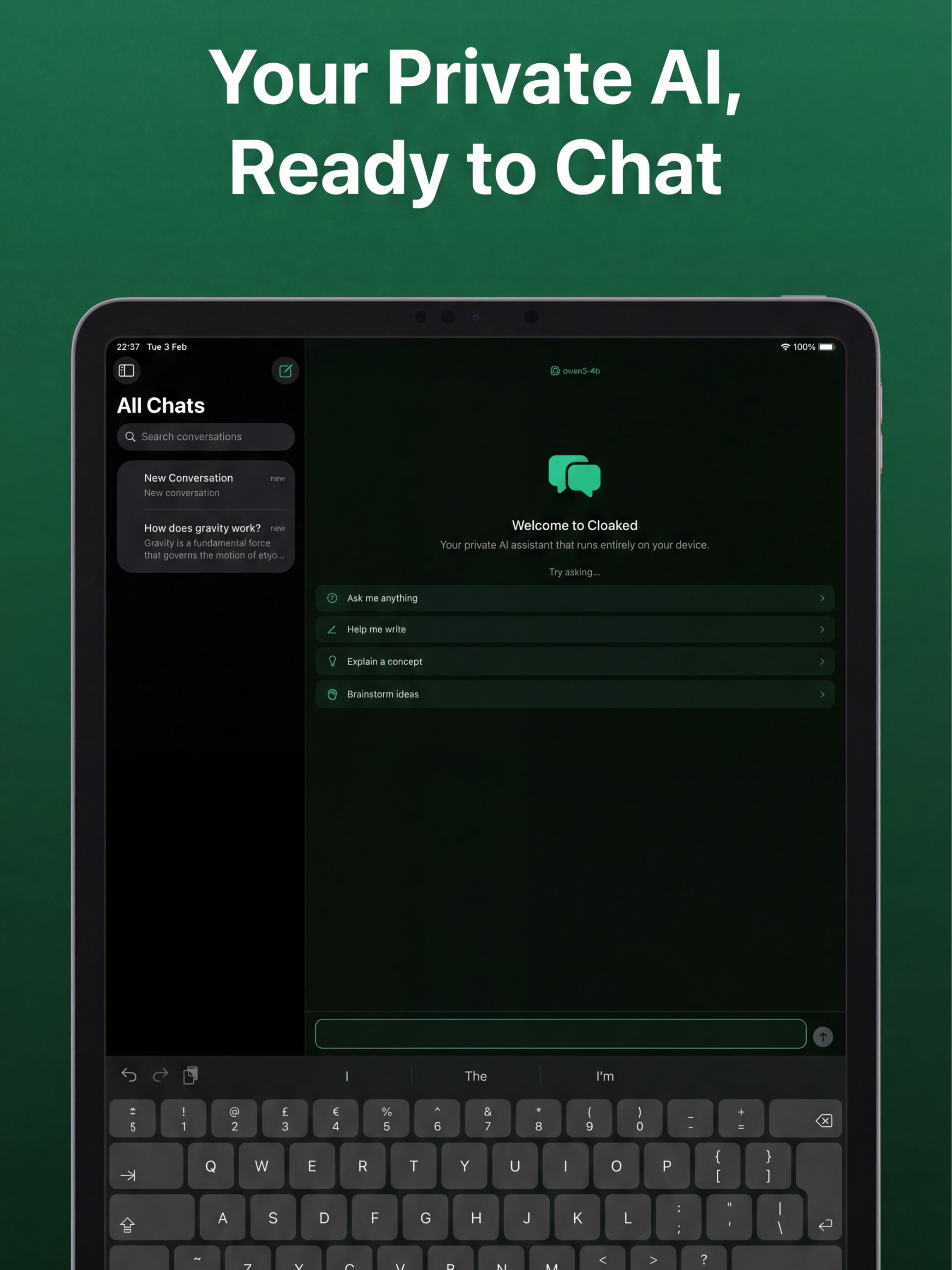 Cloaked: Private AI LLM Chat