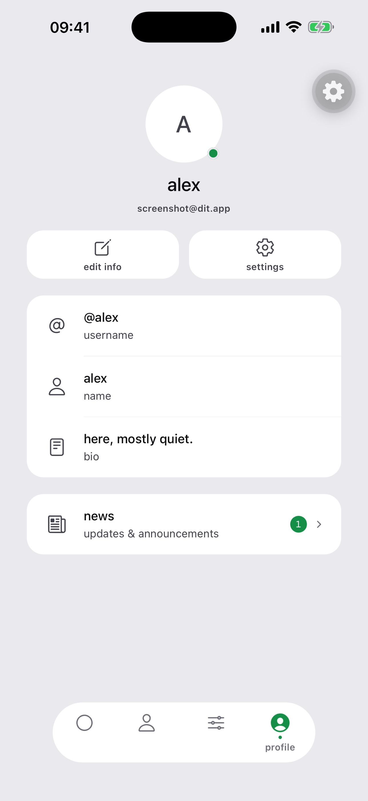 Screenshot 1 of dit · Presence, Not Pressure