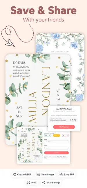 Invitation Maker Card Maker iPhone screenshot 5