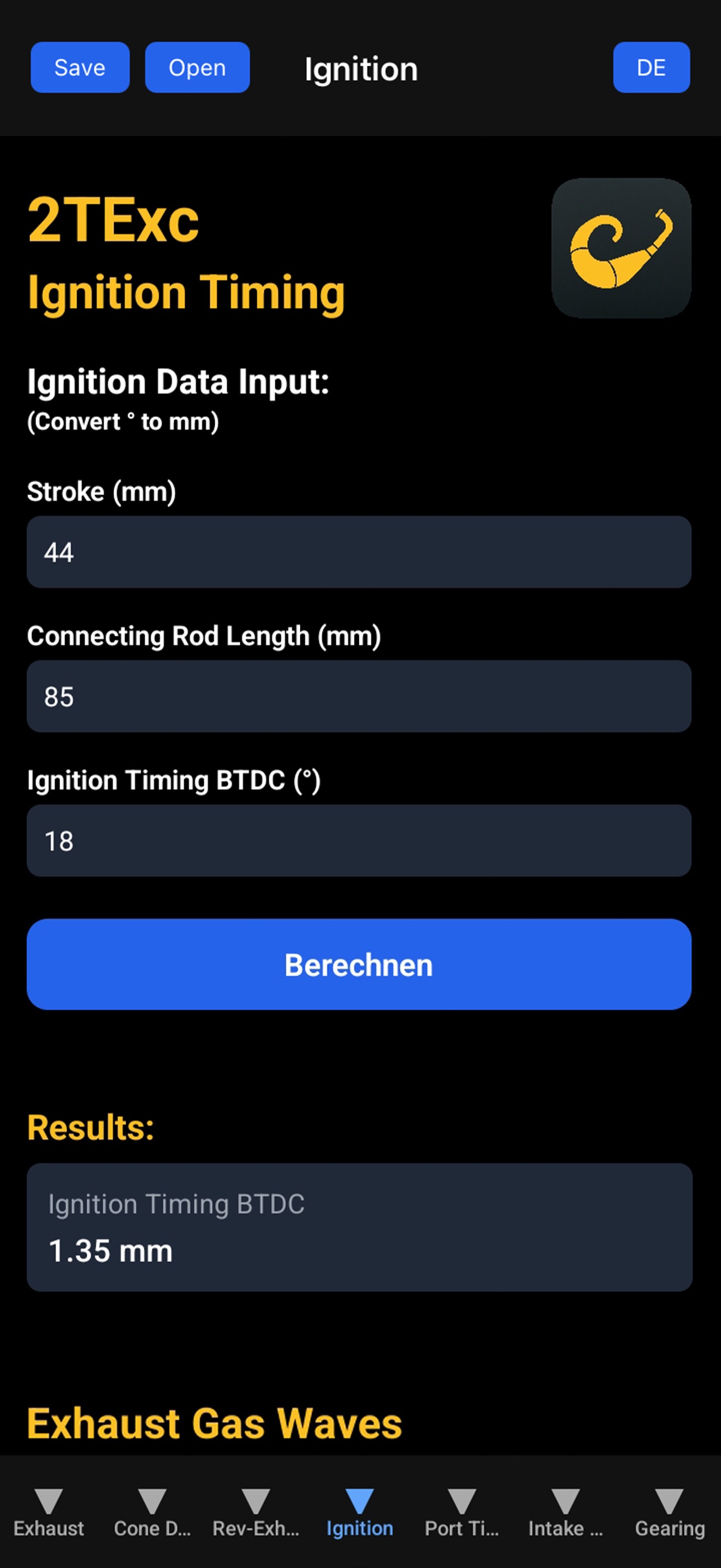 2TExc - 2T Exhaust Calculator screenshot 7
