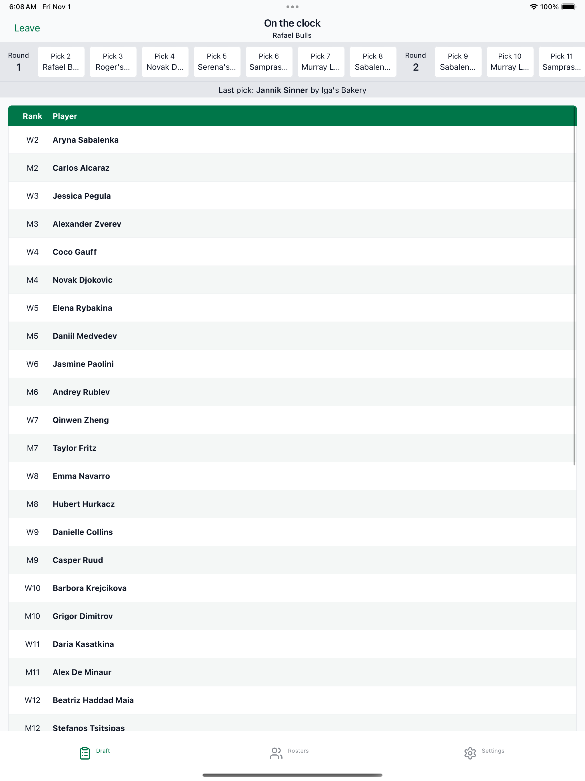 Game Set Match: Fantasy Tennis