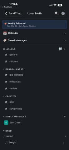 BandChat - Band Manager iPhone screenshot