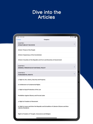 Liberia's Constitution iPad screenshot