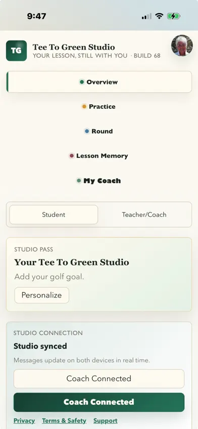 Tee To Green Coach screenshot 1