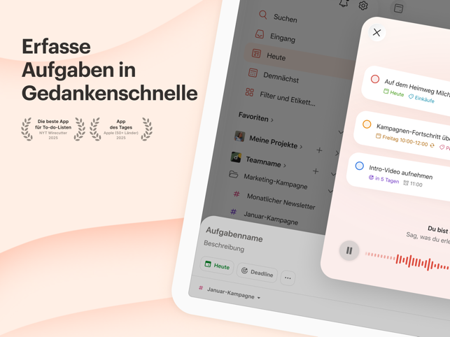 Todoist: To do list, Kalender Screenshot