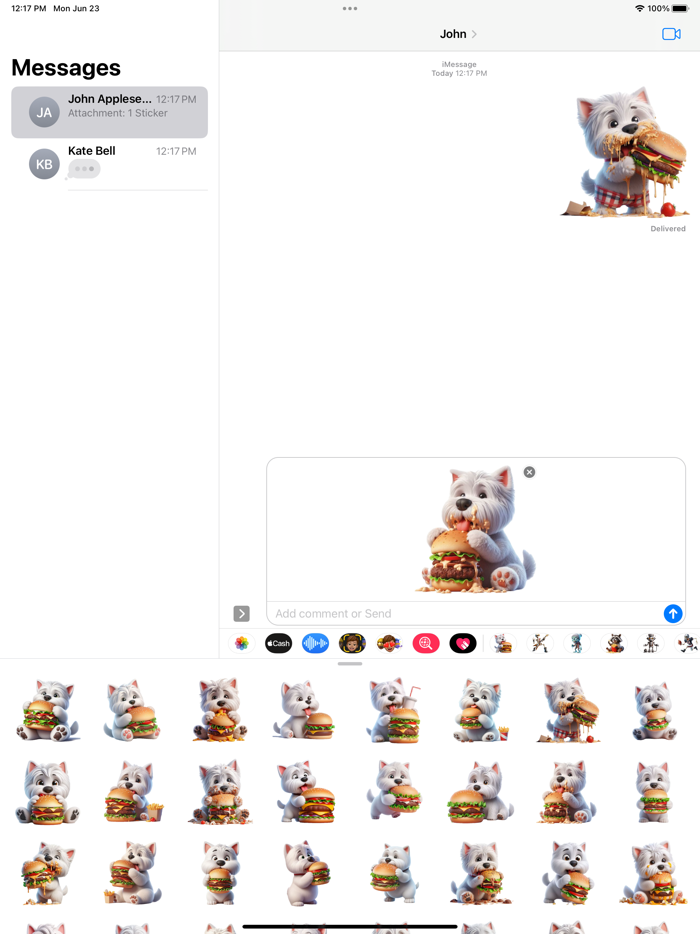 Burger Westie Stickers