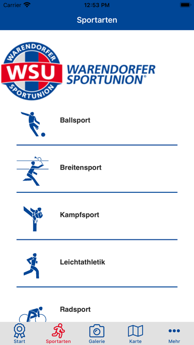 Warendorfer Sportunion e.V. Screenshot