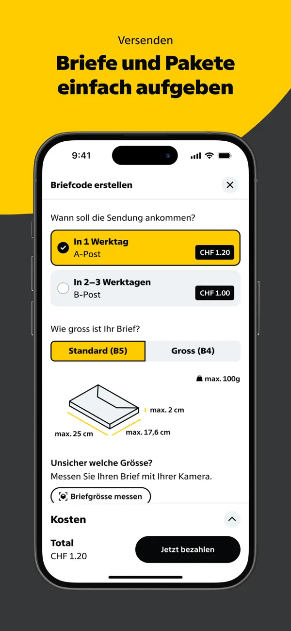 Die Schweizerische Post iPhone App Screenshot 3 – Dienstprogramme