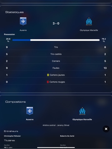 AJ Auxerre iPad screenshot