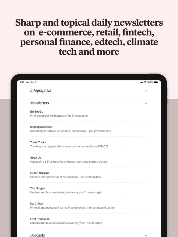 The Ken iPad screenshot 5 - News app