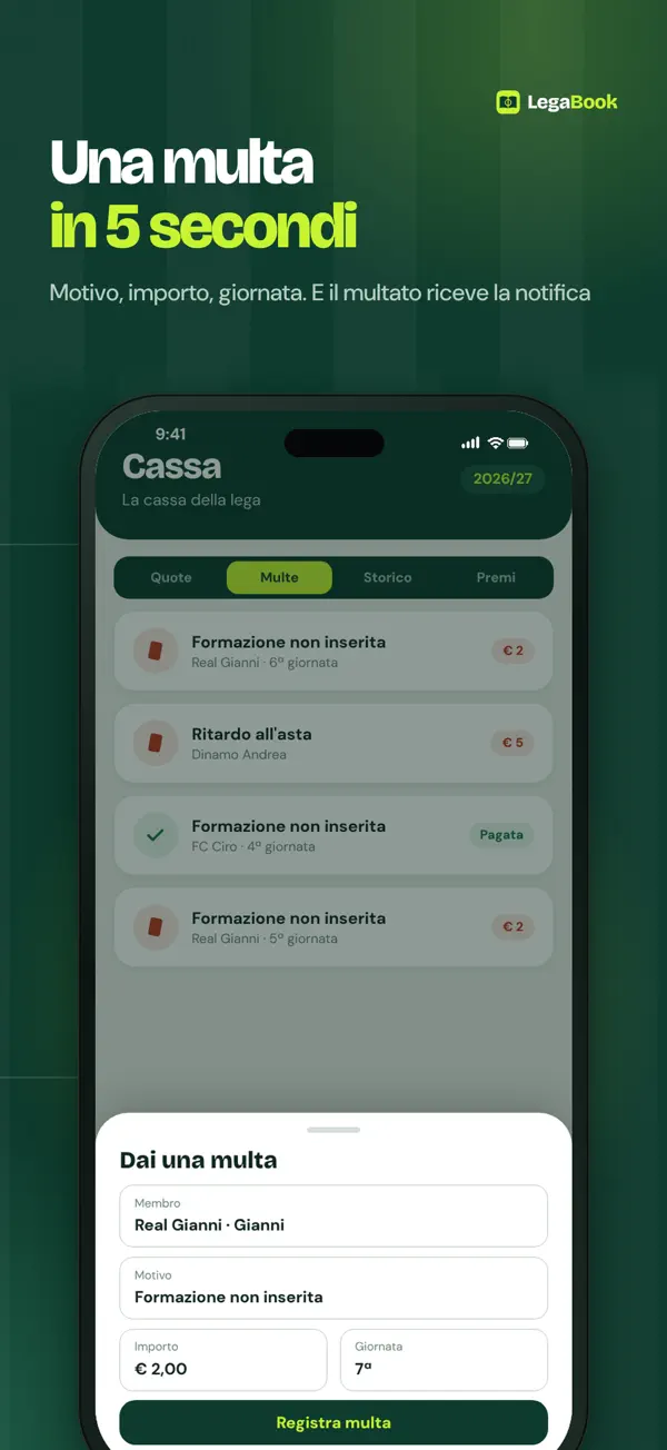 Schermata 4 di LegaBook: gestione fantacalcio