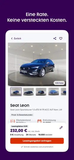 Captura de pantalla de Null-Leasing.com en iPhone 4