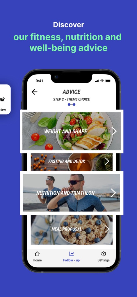 Decathlon Coach: Sport/Running - L'application offre une section dédiée aux conseils pratiques, couvrant la 'nutrition et le triathlon' ainsi que des 'propositions de repas' pour une approche holistique de la santé.