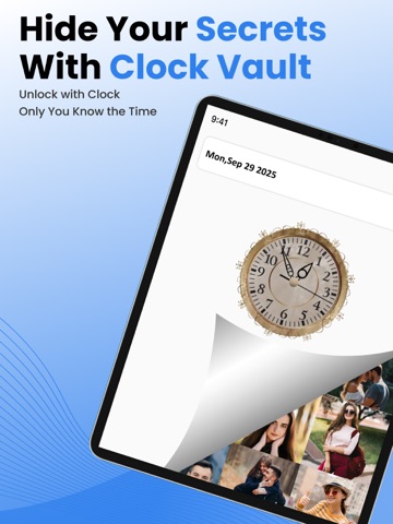 Clocky Vault Photo Video Lock iPad screenshot