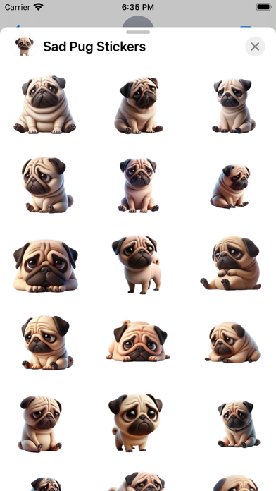 Screenshot #1 pour Sad Pug Stickers