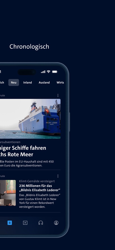 tagesschau - Nachrichten - The "Neu" section provides a chronologically ordered stream of the latest news, prominently featuring engaging headlines and illustrative images for quick consumption.