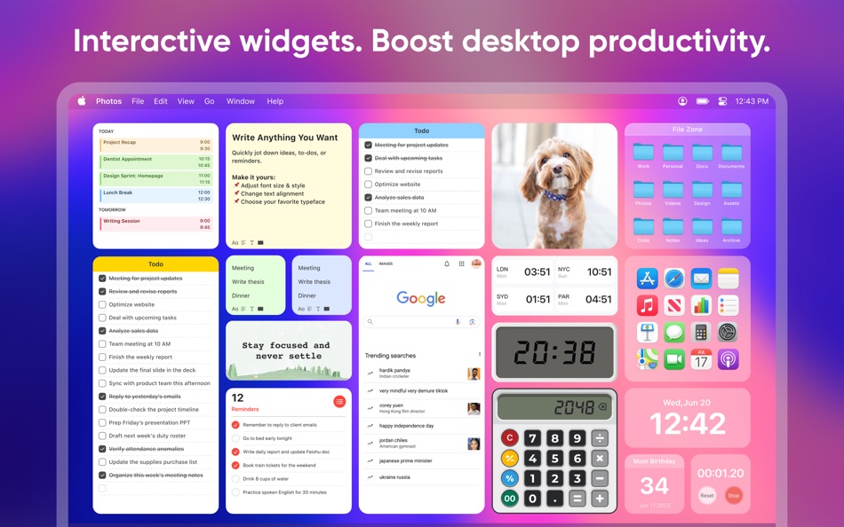 #2. DeskWidgets - Desktop Widgets (macOS) Bởi: 建利 陈