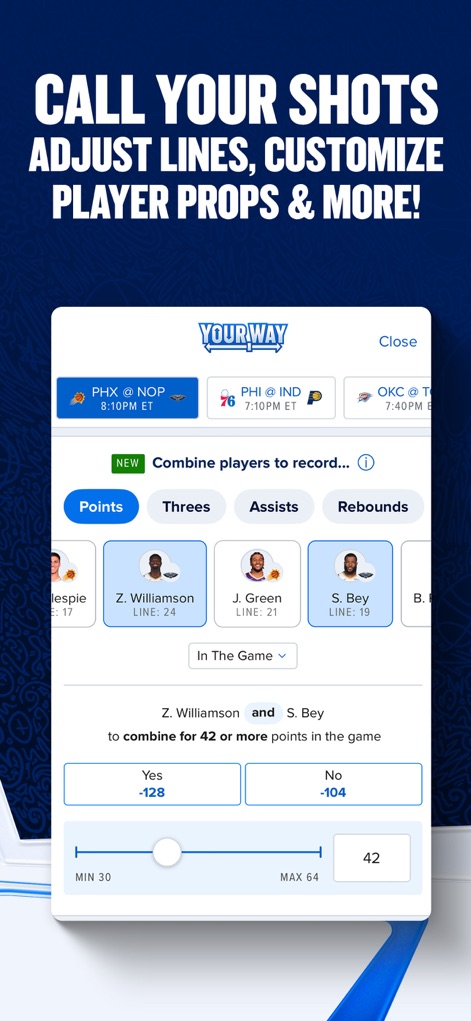 FanDuel Sportsbook & Casino - Customize Props