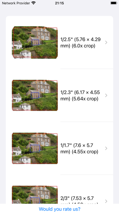 CropFactorPro: Lens Calculator Screenshot