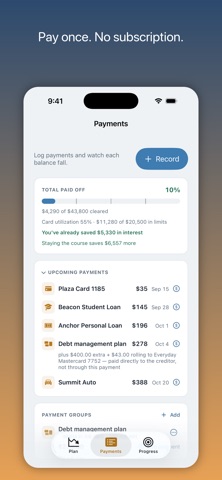 Debt Descent: Payoff Planner, App Store screenshot