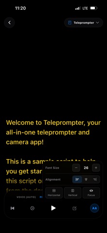 Teleprompter Max: Record Video iPhone screenshot