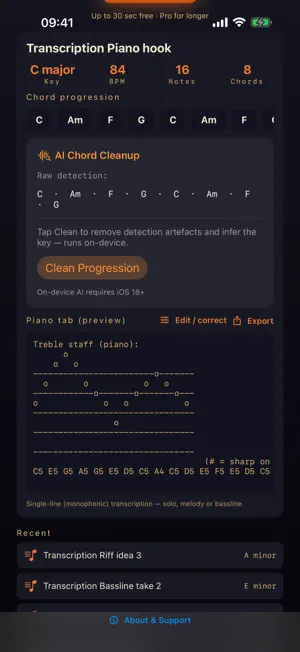 SUS4 Transcribe: Audio to Tab screenshot 3