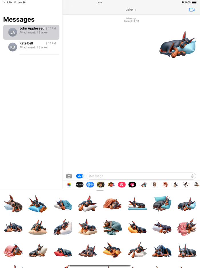 Sleeping Doberman Stickers