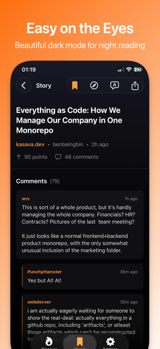 FlipHN: Hacker News Reader Screenshot 6 of 6