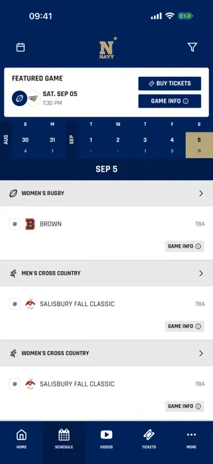 Navy Athletics screenshot 2