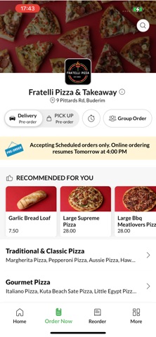 Fratelli Pizza & Takeaway screenshot
